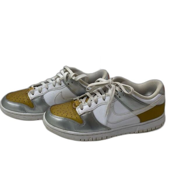 Nike Dunk Low SE 'Silver Gold Metallic' Men's Sneakers Size 10 DH4403-700 - Picture 2 of 7